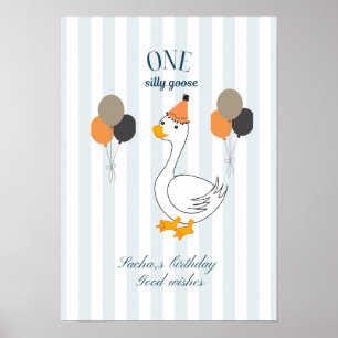 Une affiche d'anniversaire pour une oie idiote