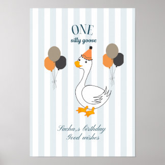Une affiche d'anniversaire pour une oie idiote