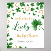 Une Affiche de bienvenue Baby shower Un Peu Chance (Devant)