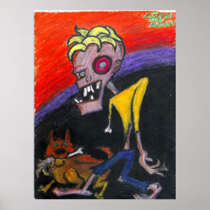 "Une affiche de chien et de son Zed"