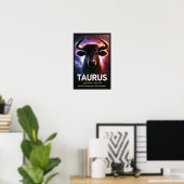Une affiche du zodiaque du taureau cosmique (Bureau à domicile)