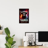 Une affiche du zodiaque du taureau cosmique (Bureau à domicile)