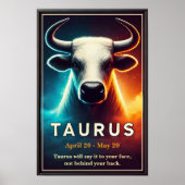 Une affiche du zodiaque du taureau cosmique (Devant)