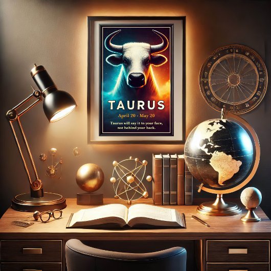 Une affiche du zodiaque du taureau cosmique