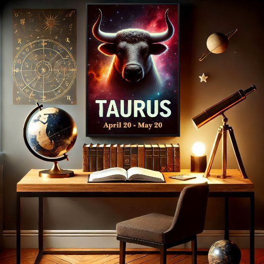 Une affiche du zodiaque du taureau cosmique