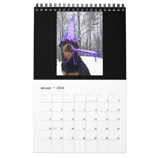 "Une année avec le calendrier 2016 de rottweiler (Jan 2026)
