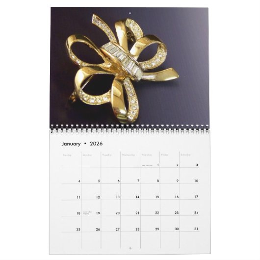 Une année de calendrier de bijoux (Jan 2026)