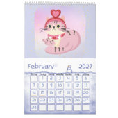 Une année de calendrier pour enfants Kitties (Feb 2027)