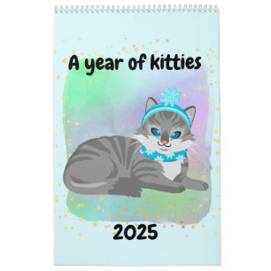 Une année de calendrier pour enfants Kitties