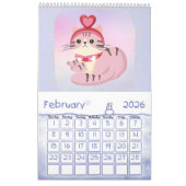 Une année de calendrier pour enfants Kitties (Feb 2026)