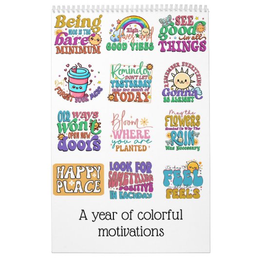 Une année de motivations colorées Calendrier (Protection)