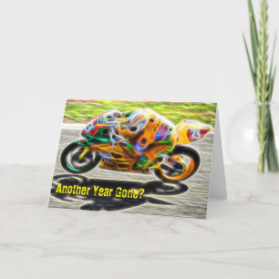 Une année de plus Sport Motorcycle carte d'anniver