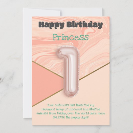 Une année filles Bonne carte d'anniversaire (Devant)