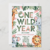 Une année sauvage 1er anniversaire Invitation (Devant)