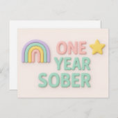 Une année Sober sobriété anniversaire carte d'anni (Devant / Derrière)