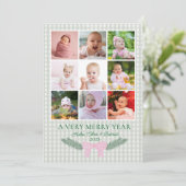 Une année très joyeuse, premier Noël, carte photo (Debout devant)