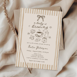 Une Baby is Brewing Invitation pour une Baby Showe