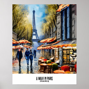 Une Balade À Paris Poster D'Art Mur Imprimer Coule