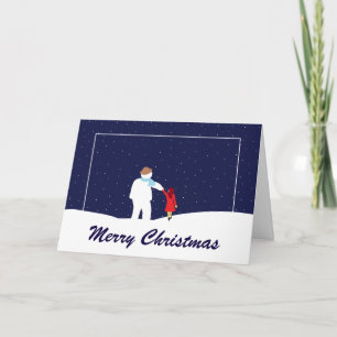 Une Balade Avec Carte De Vacances De Noël Snowman
