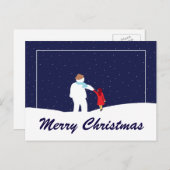 Une Balade Avec Carte Postale De Noël Snowman (Devant / Derrière)
