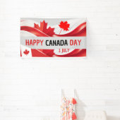 Une banderole "Bonne fête du Canada, 1er juillet. (Insitu)