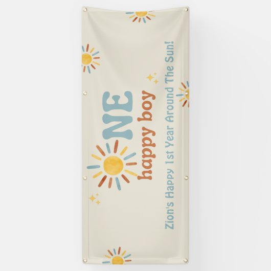 Une Bannière Garçon Heureuse (Vertical)