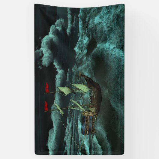 Une bannière maritime sauvage et orageuse (Vertical)