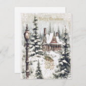 Une belle carte de Noël Vintage Design (Devant / Derrière)