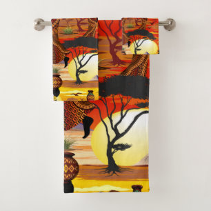 Une belle femme africaine Silhouette sur les solei