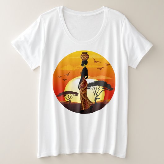 Une belle femme africaine Silhouette sur les solei (Design devant)