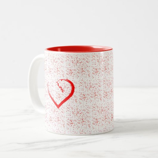 Une Belle Mug De Café À Deux Tons Coeur (Devant gauche)