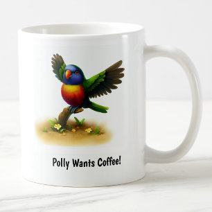 Une Belle Mug De Café Lorikeet Peint En 3D