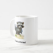 Une Belle Mug De Café Racoon Peint En 3D (Devant gauche)