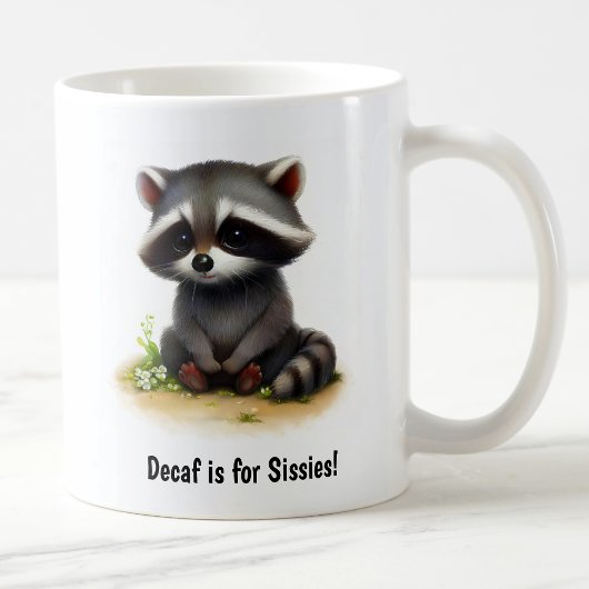 Une Belle Mug De Café Racoon Peint En 3D