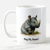 Une Belle Mug De Café Rhinoceros Peint En 3D