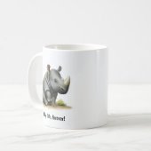 Une Belle Mug De Café Rhinoceros Peint En 3D (Devant gauche)
