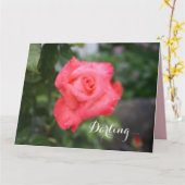 Une Belle Rose Rose, Grande Carte De Voeux (Fleur jaune)