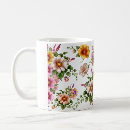 une belle tasse fleurie (Gauche)