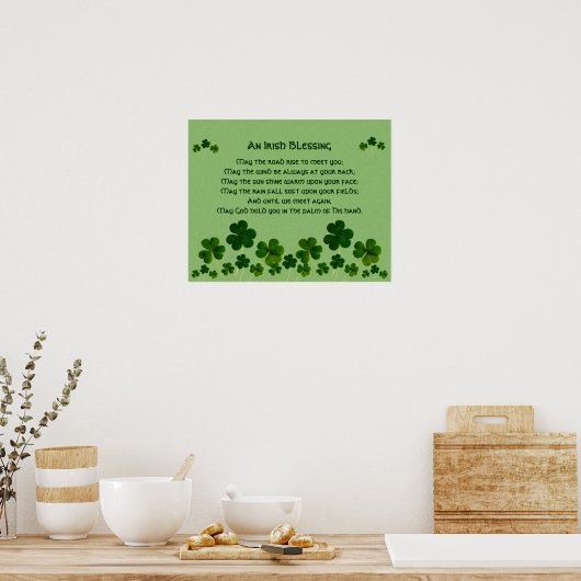 Une Bénédiction Irlandaise / Poster Shamrock (Cuisine)
