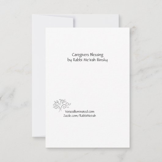 Une bénédiction pour les aidants naturels / carte  (Dos)