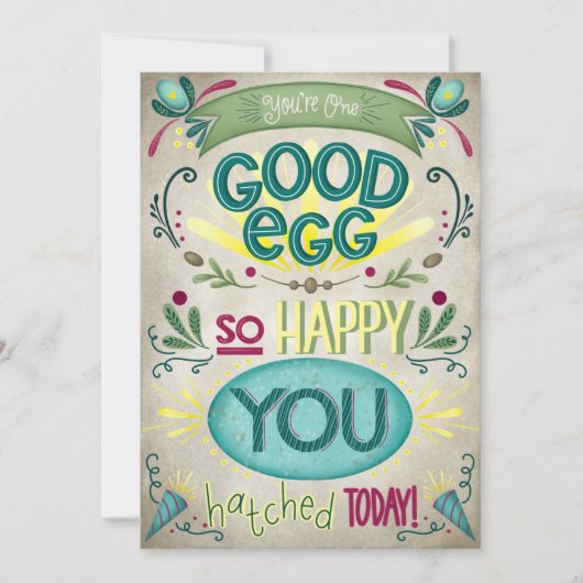 Une bonne carte d'anniversaire d'oeuf (Devant)