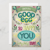 Une bonne carte d'anniversaire d'oeuf (Devant / Derrière)