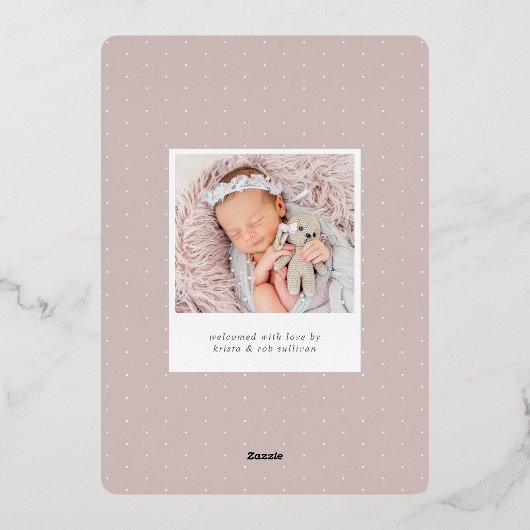 Une Branche fraîche | Faire-part de naissance rose (Verso)