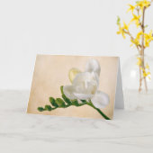 Une carte à fleurs de Freesia (Fleur jaune)