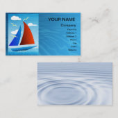 Une carte accrocheuse avec un yacht coloré (Devant / Derrière)