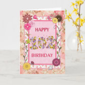 Une carte artisanale 102e anniversaire (Fleur jaune)