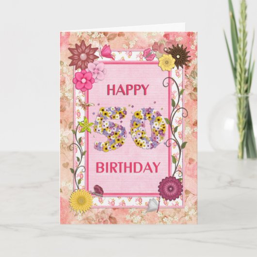 Une carte artisanale de 50e anniversaire (Devant)