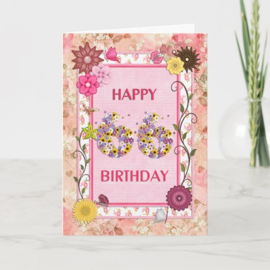 Une carte artisanale de 66e anniversaire (Devant)
