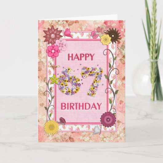 Une carte artisanale pour 67e anniversaire (Devant)
