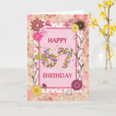 Une carte artisanale pour 67e anniversaire (Fleur jaune)